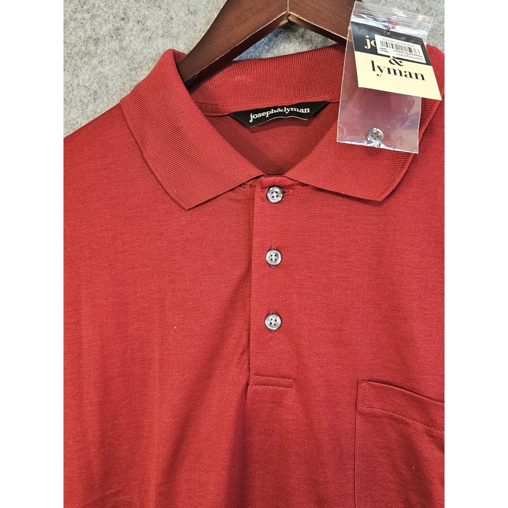 Joseph & Lyman Men's L Red Short Sleeve Polo 100% Cotton Pocket Golf Preppy NEW‎